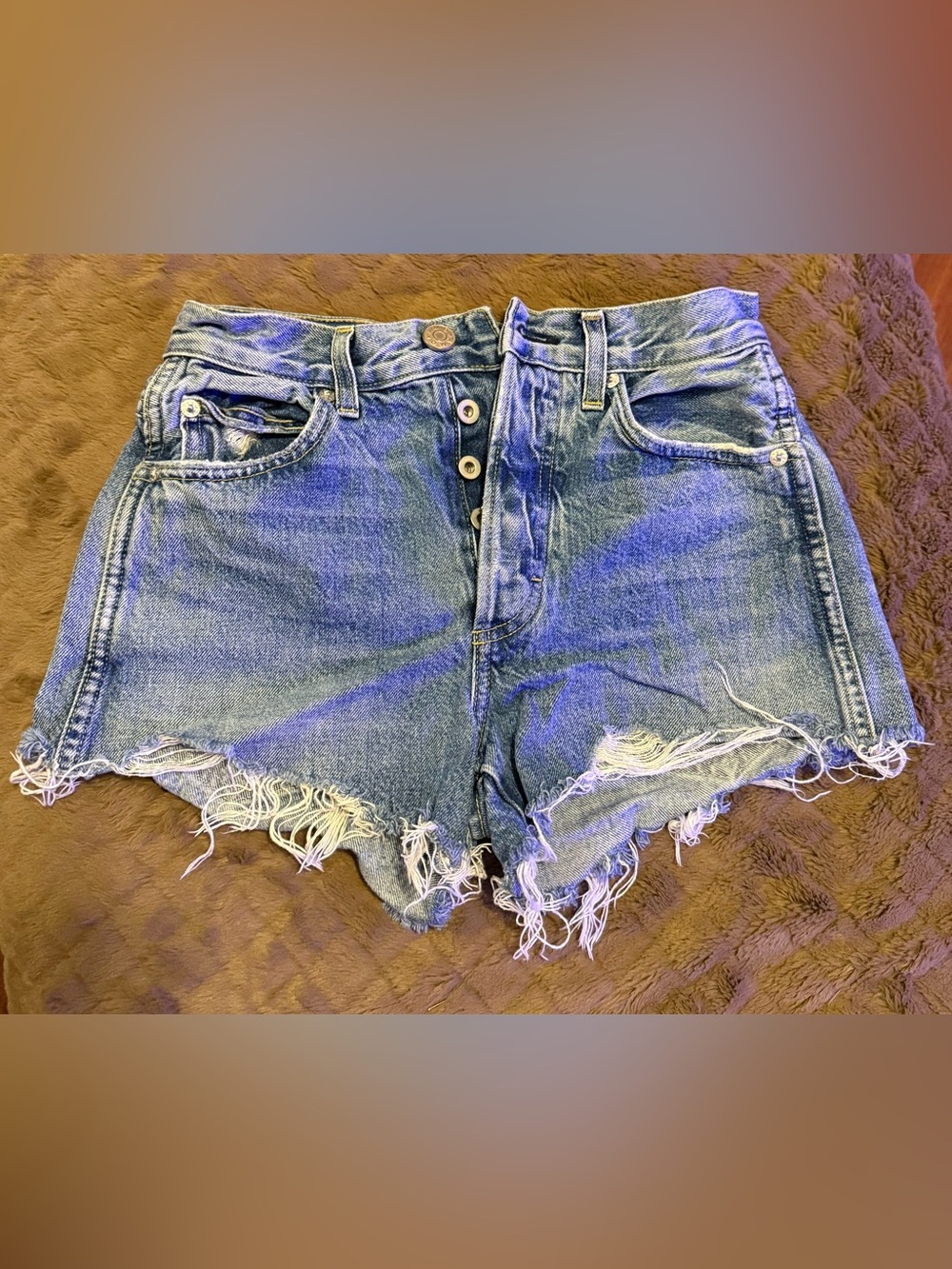 AMO women’s lover boy frayed distressed shorts size 24